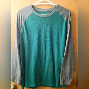 Mens Long Sleeve Shirt - Green & Gray